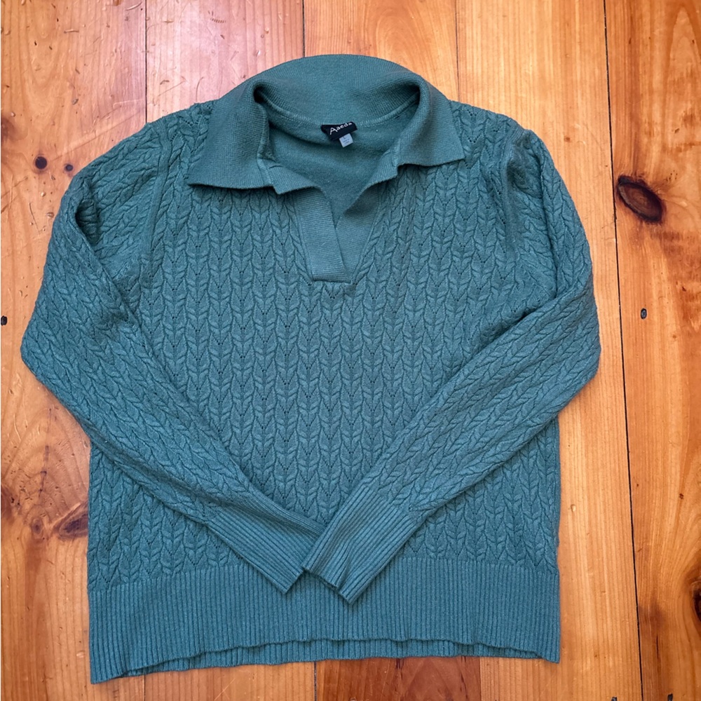 Green Cable Knit Sweater